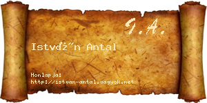 István Antal névjegykártya